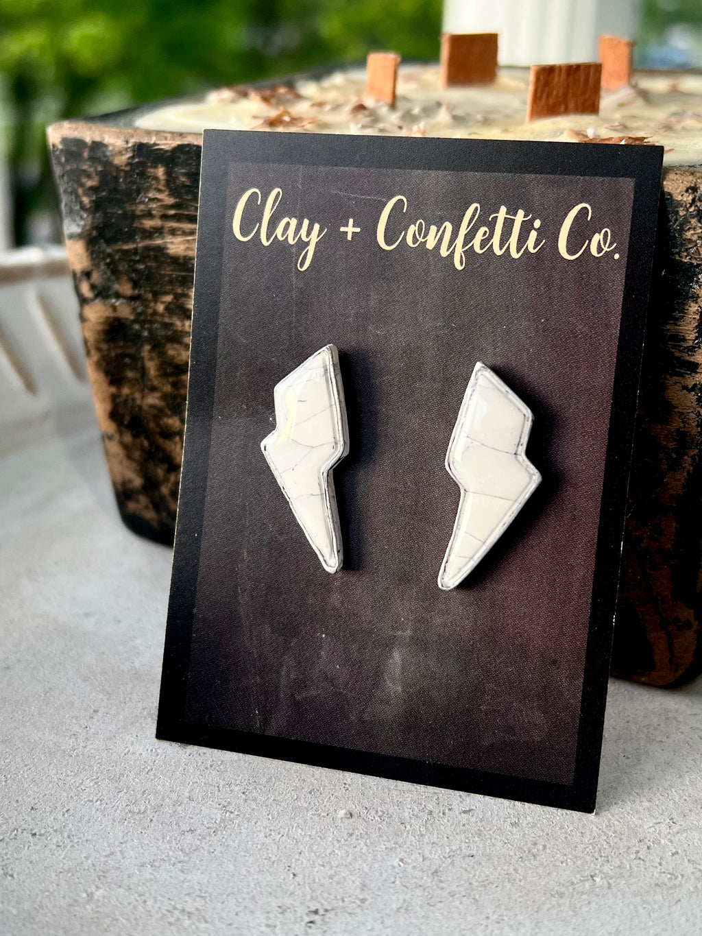 White marble bolt stud