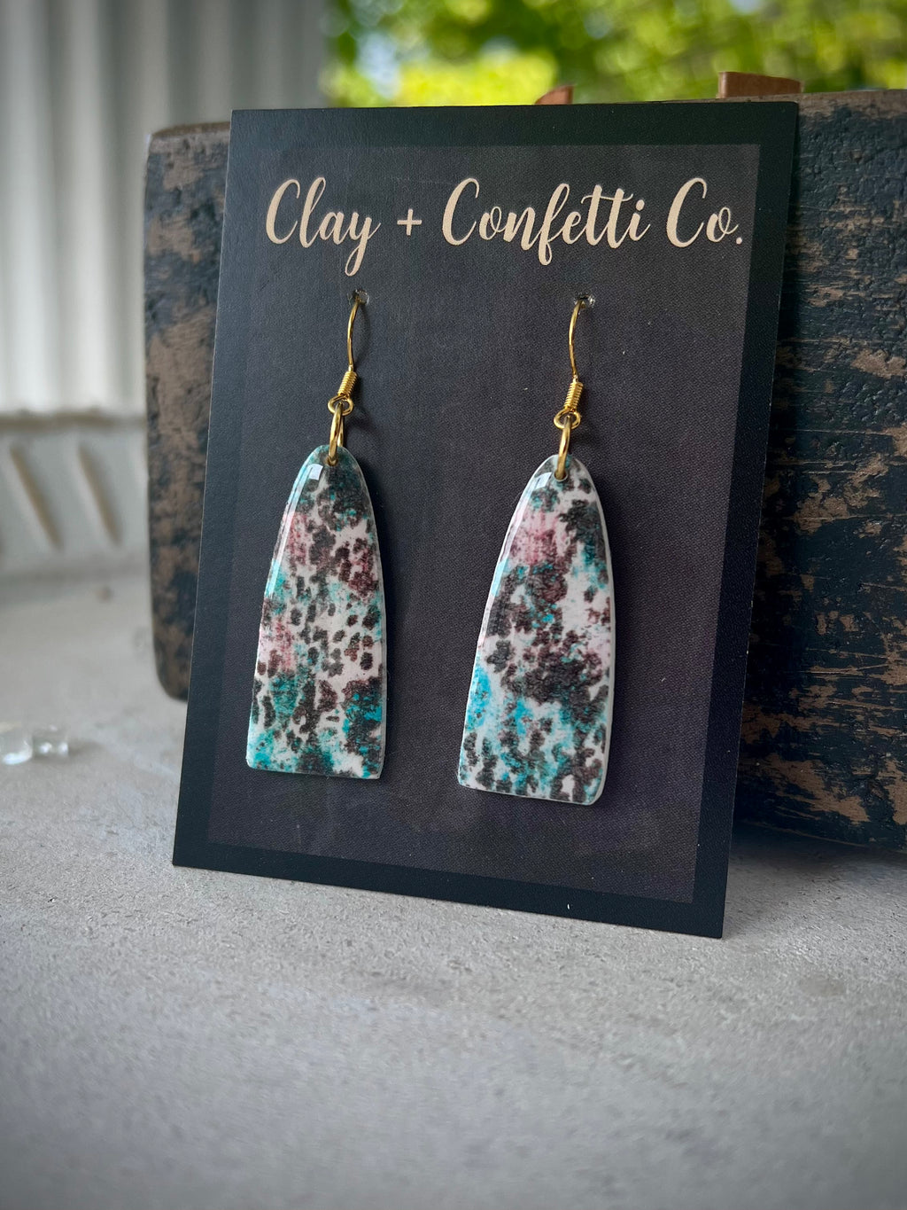 Aqua cowhide bullet dangle