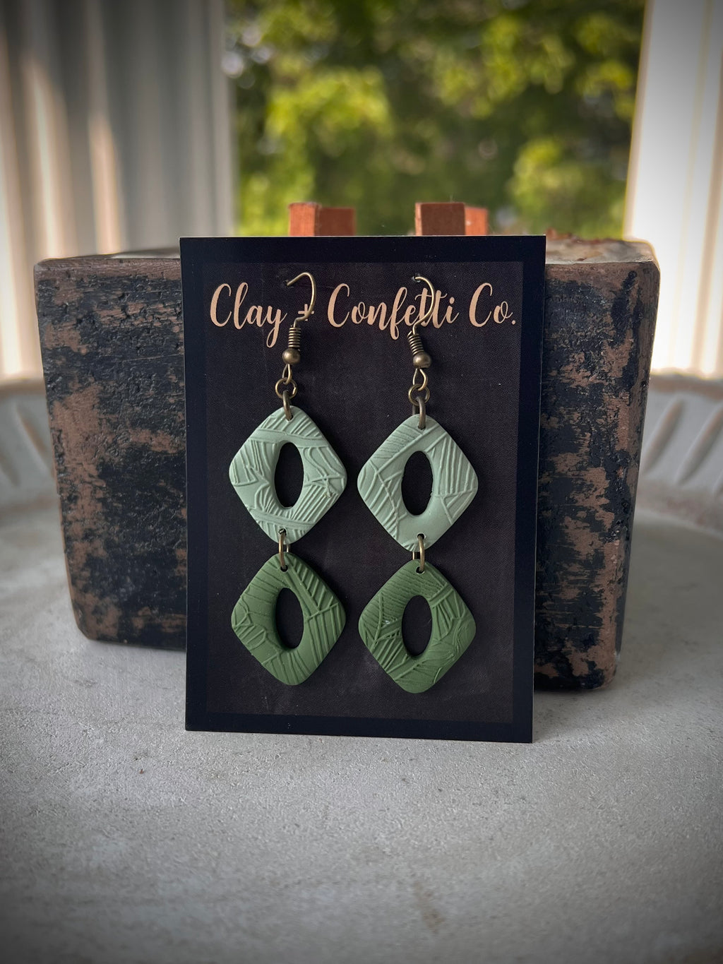 Double green triangle Dangle