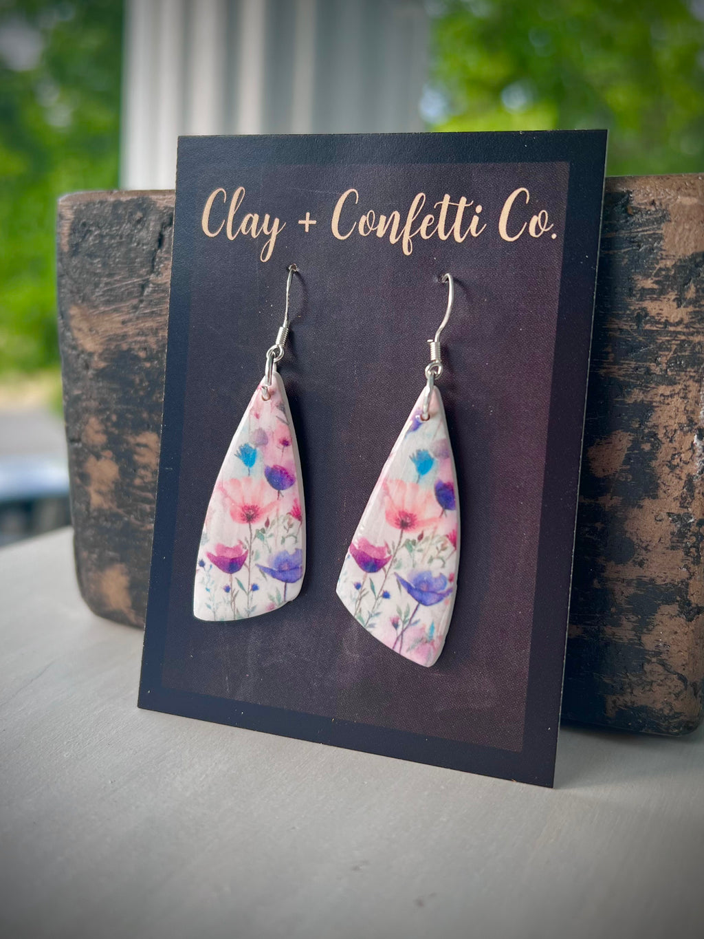 Olivia Floral Irregular Triangle Dangle