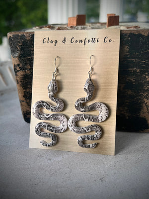 Snakeskin snake dangle