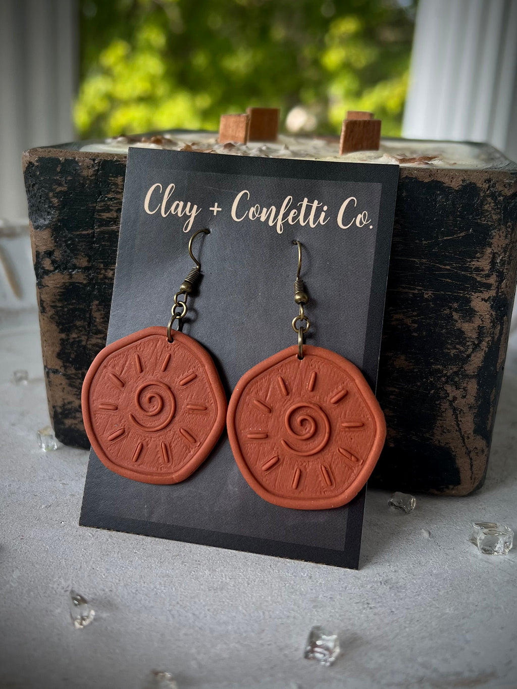 Western sun orange dangle