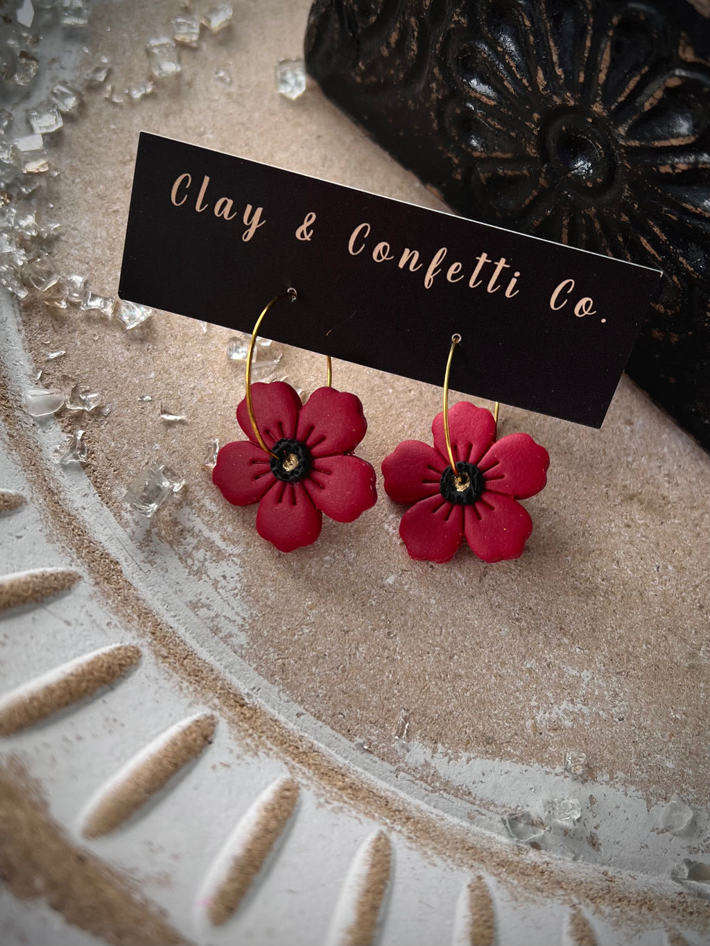 Gorgeous Red Flower on hoop