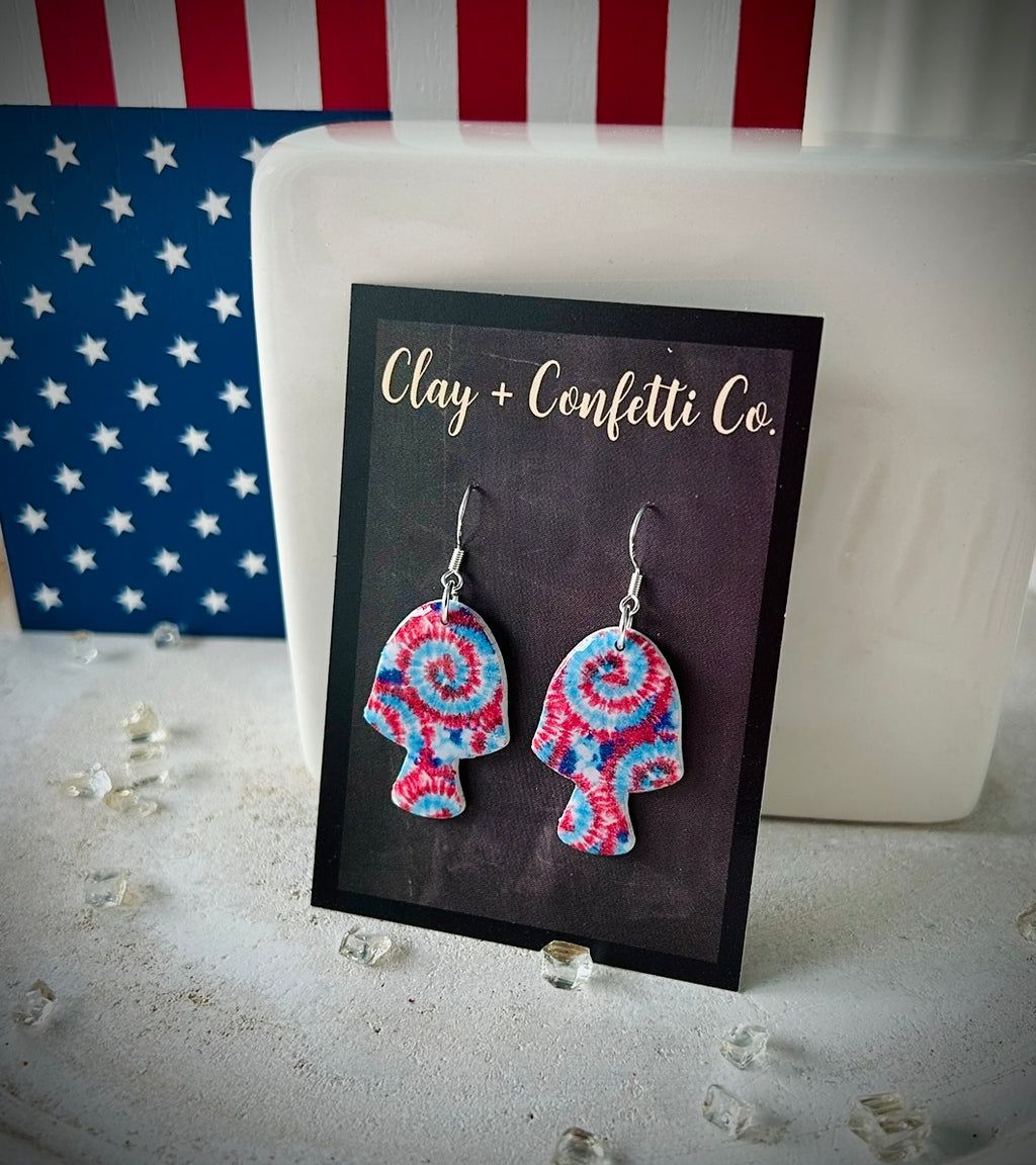 Tie Dye Mushroom Dangle