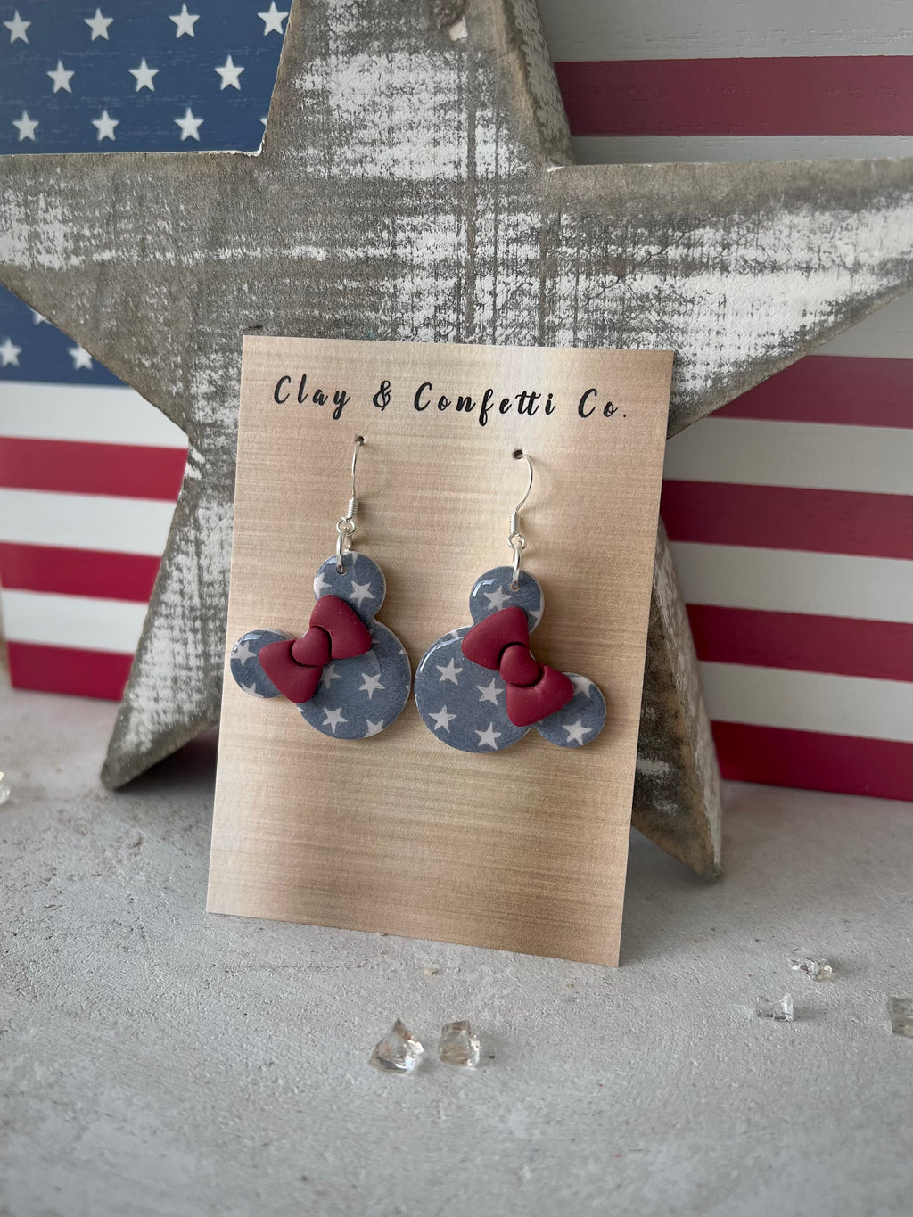 Blue faded star minnie dangle