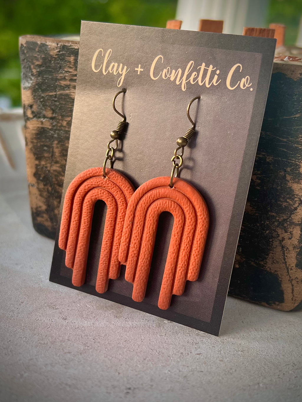 Summer burnt orange waterfall dangle