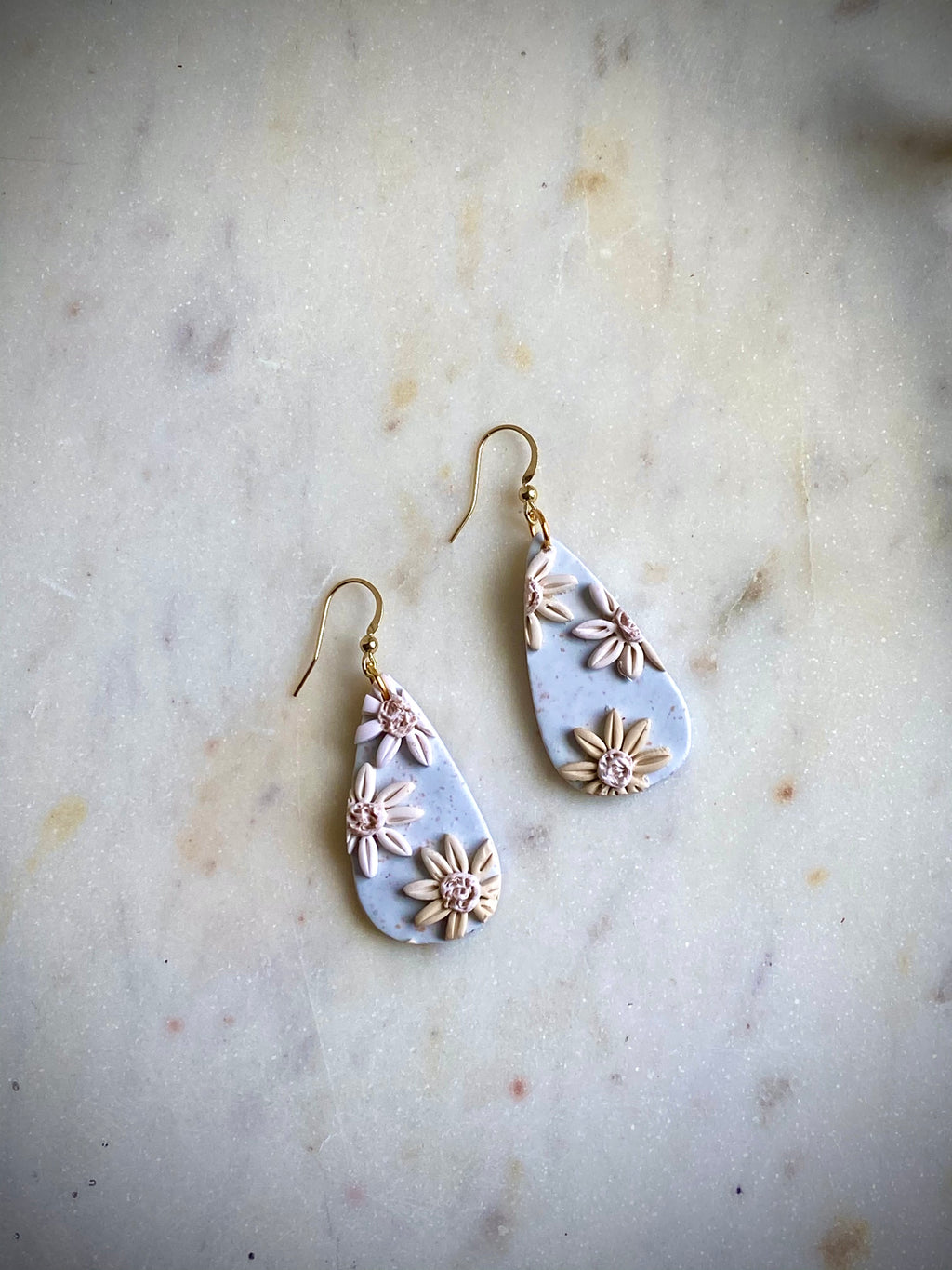 Light Blue Sunflower Tear Dangle