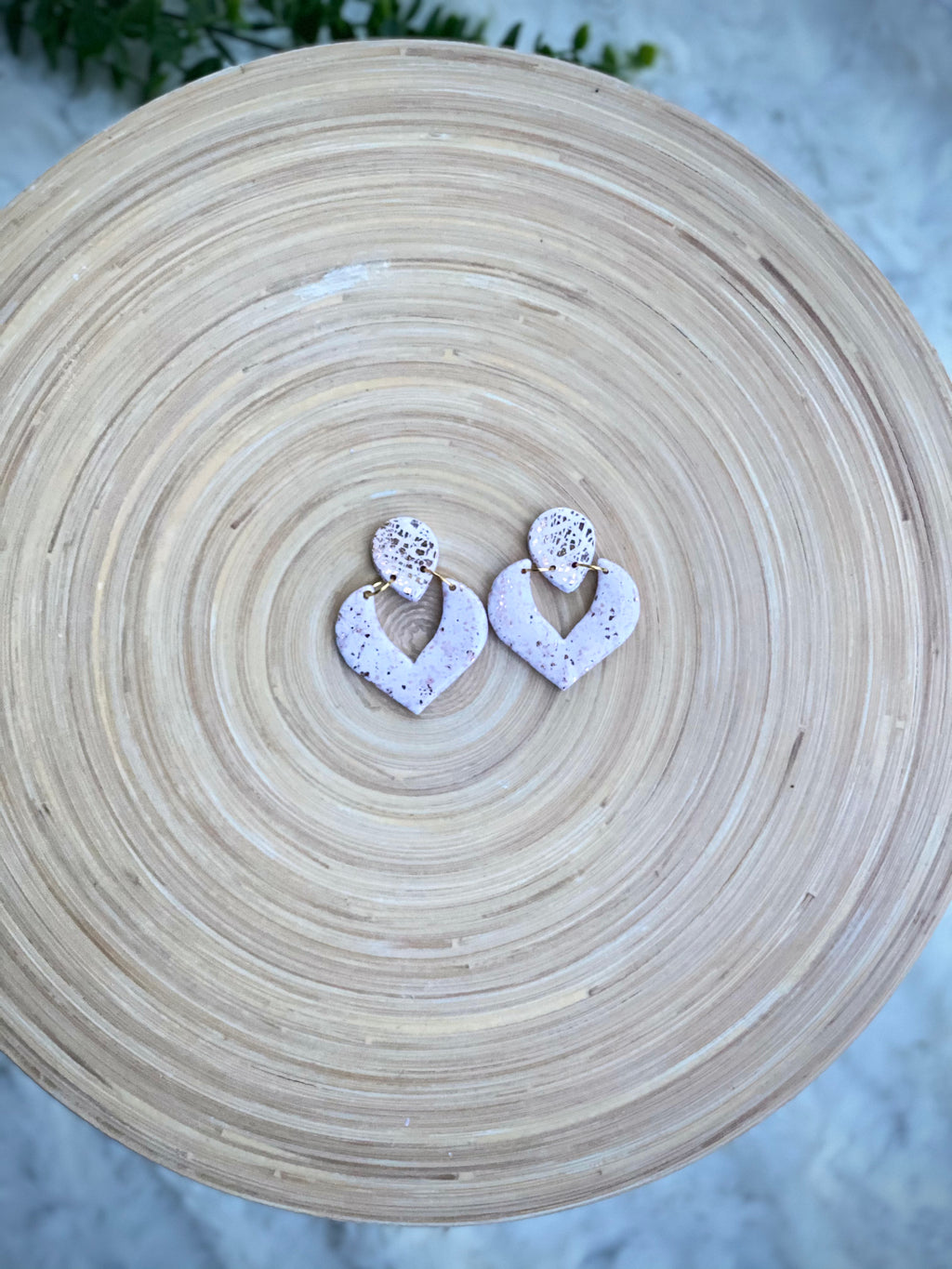 Boho Chevron White Gold Translucent Dangle