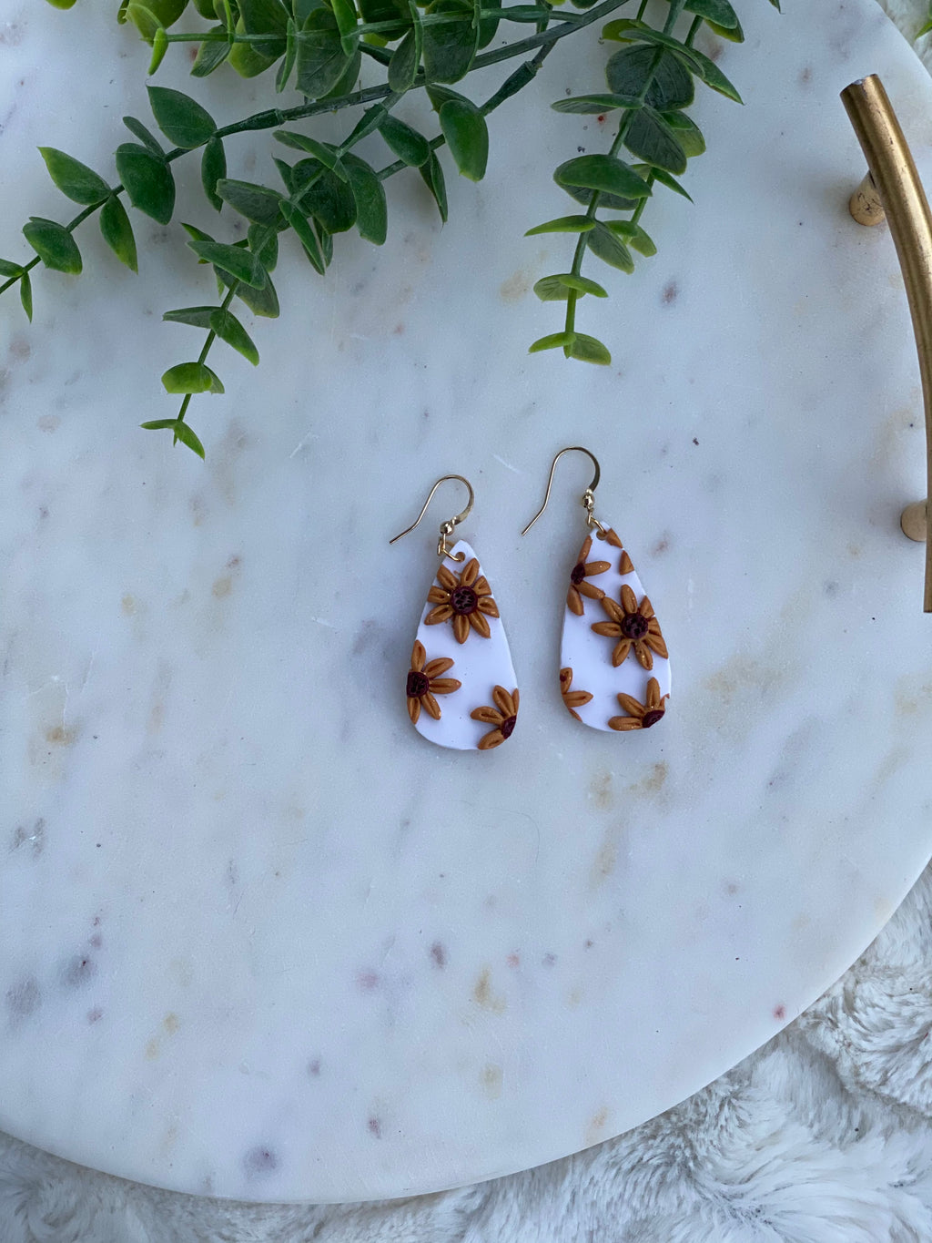 Golden Sunflower Tear Dangle