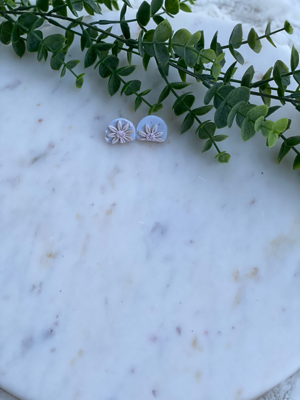 Light Blue Sunflower Stud