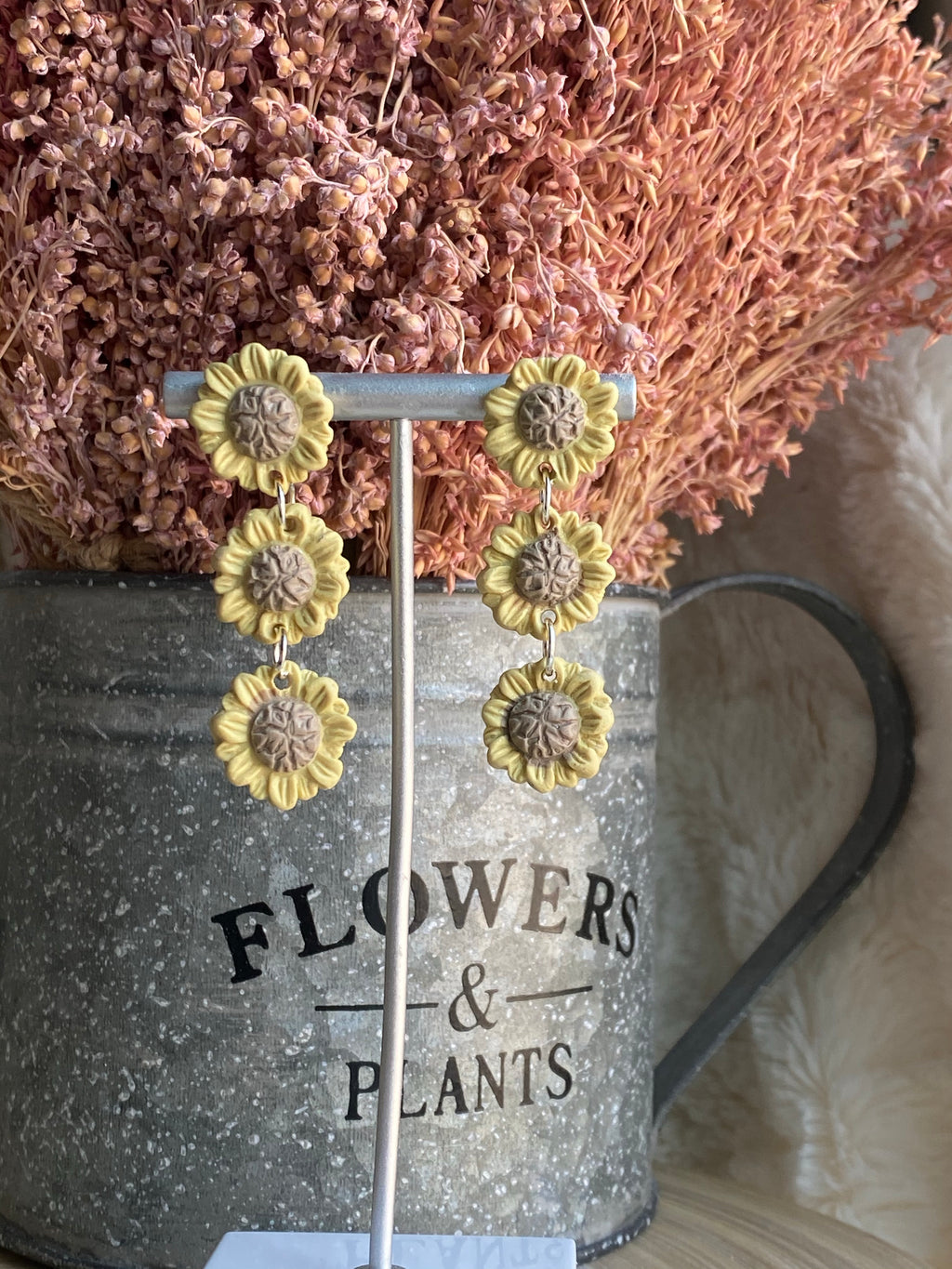 Muted Sunflower Triple Dangle