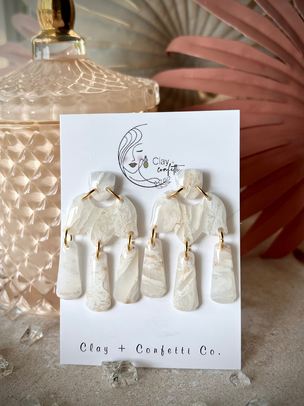 Gold translucent Molly dangle