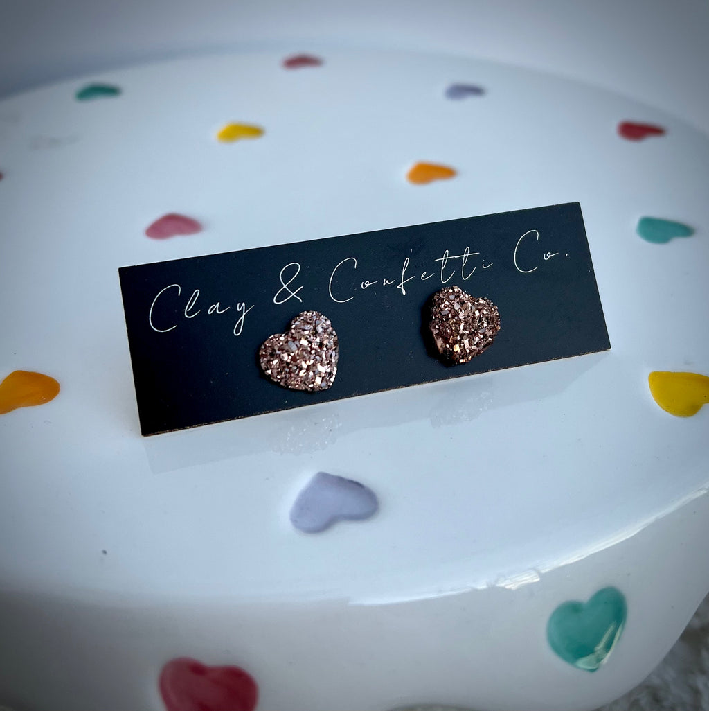Copper heart druzy
