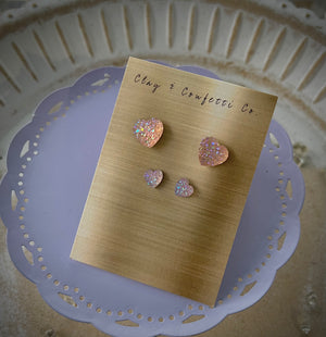 Pink druzy heart options