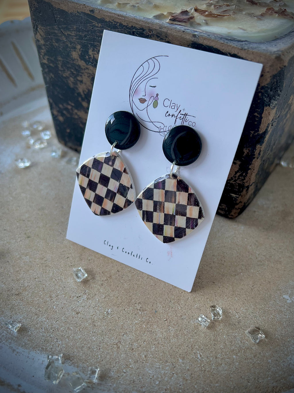 Queens Gambit Contoured Square Dangle