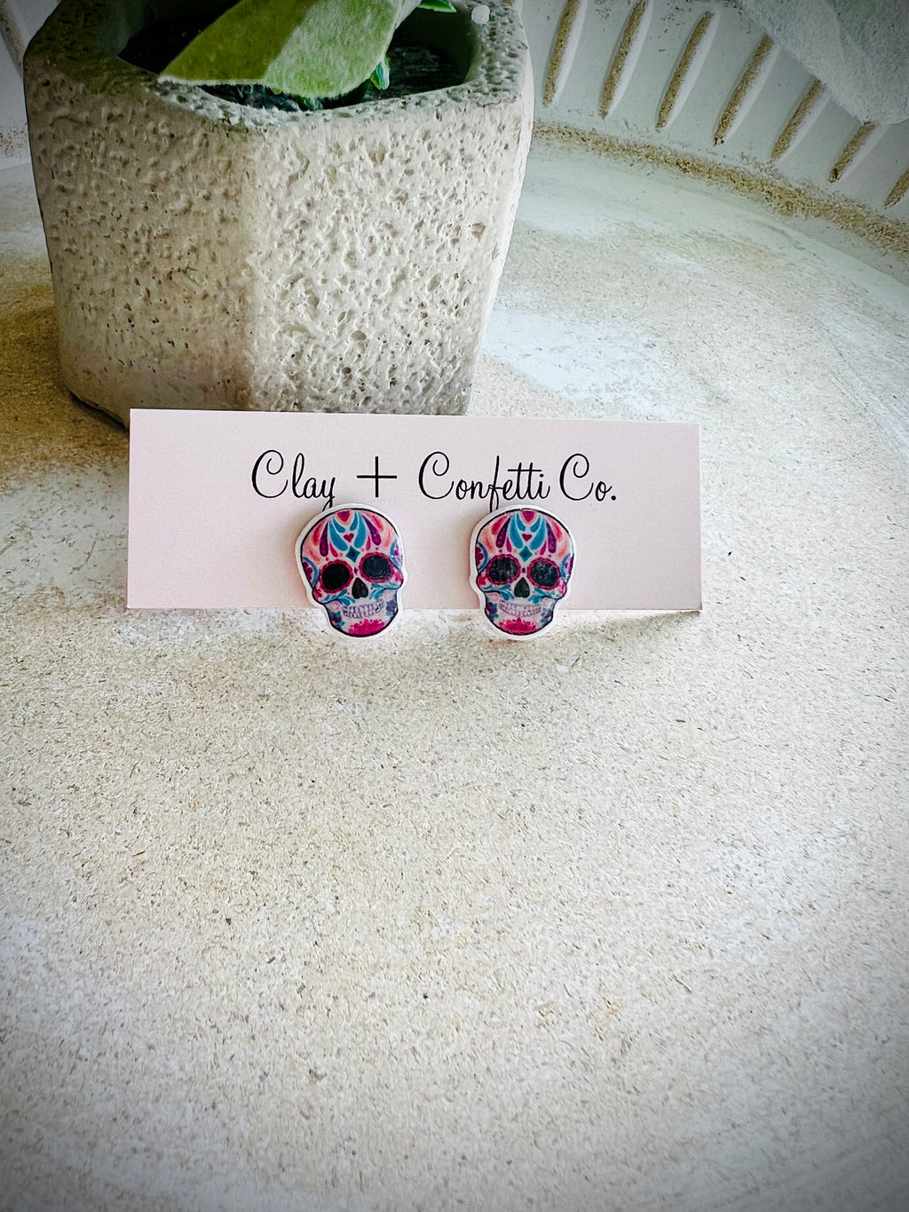 Sugar skull studs