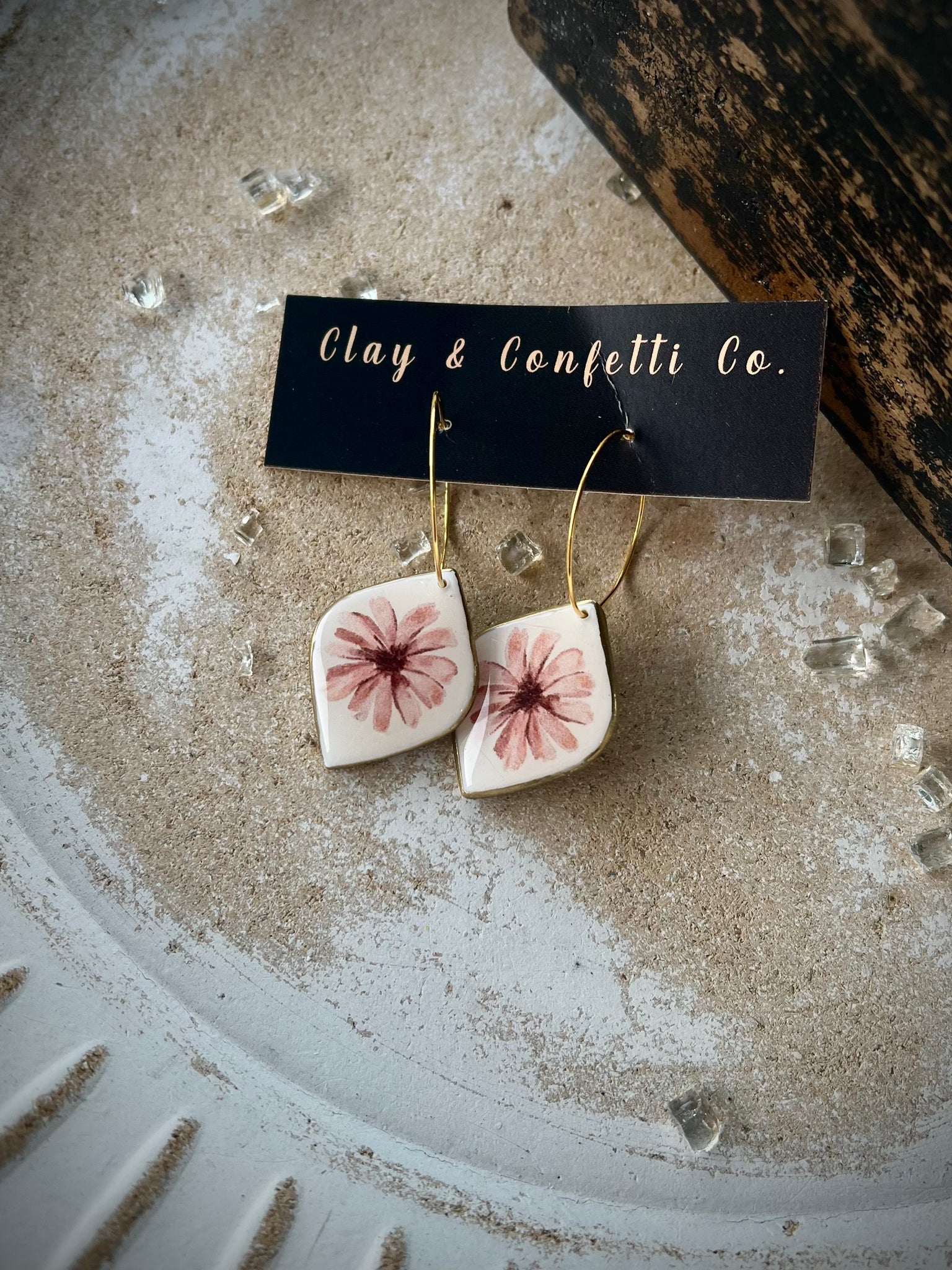 Soft and sweet  tear on gold hoop