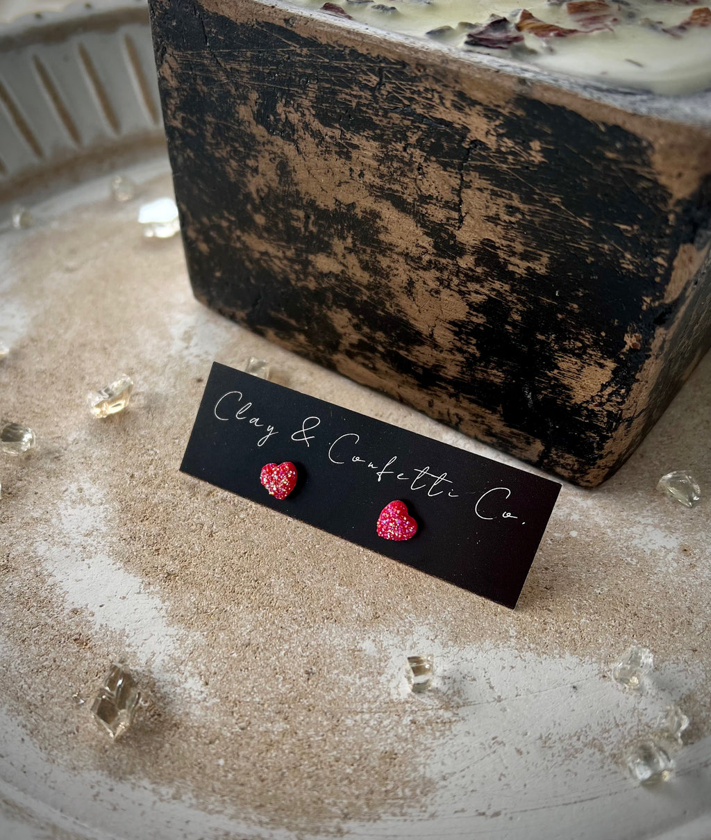 Tiny glitter red heart