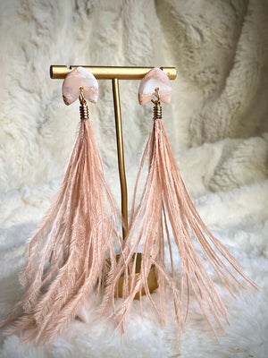 Pink feather dangle