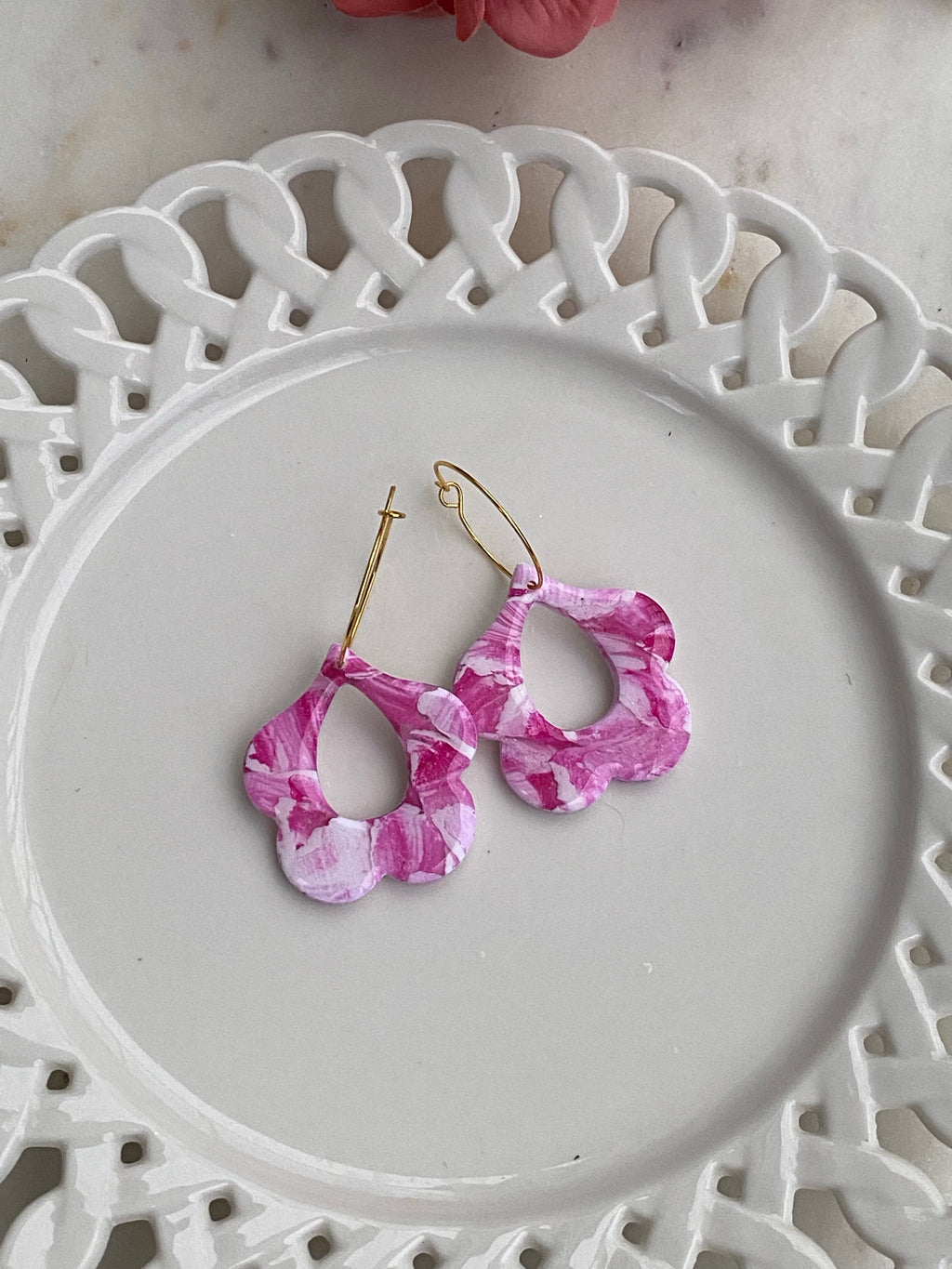 Pink Flower Hoop