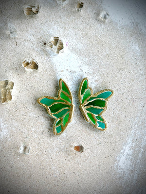 Green ombré butterfly dangle