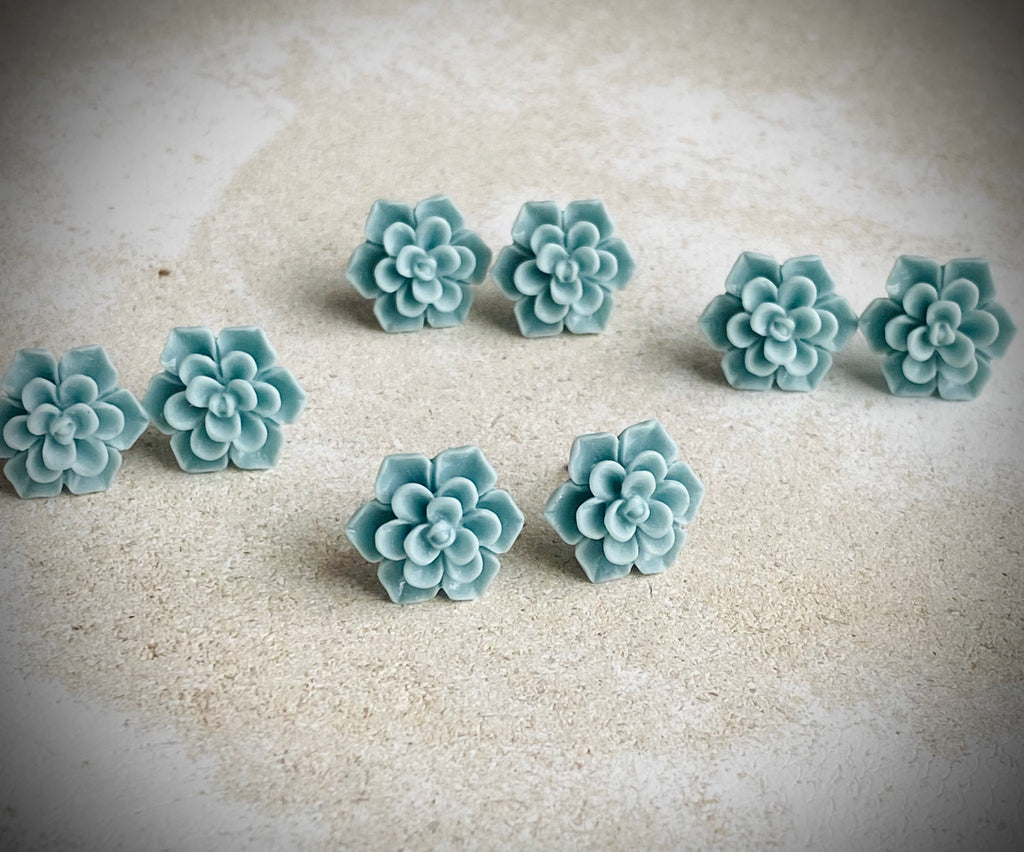 Muted Mint Succulent studs