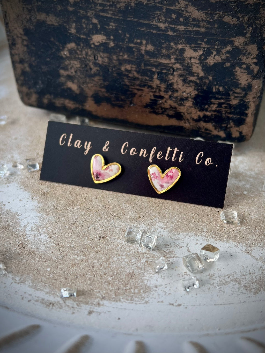 Spring floral heart stud VARIATIONS