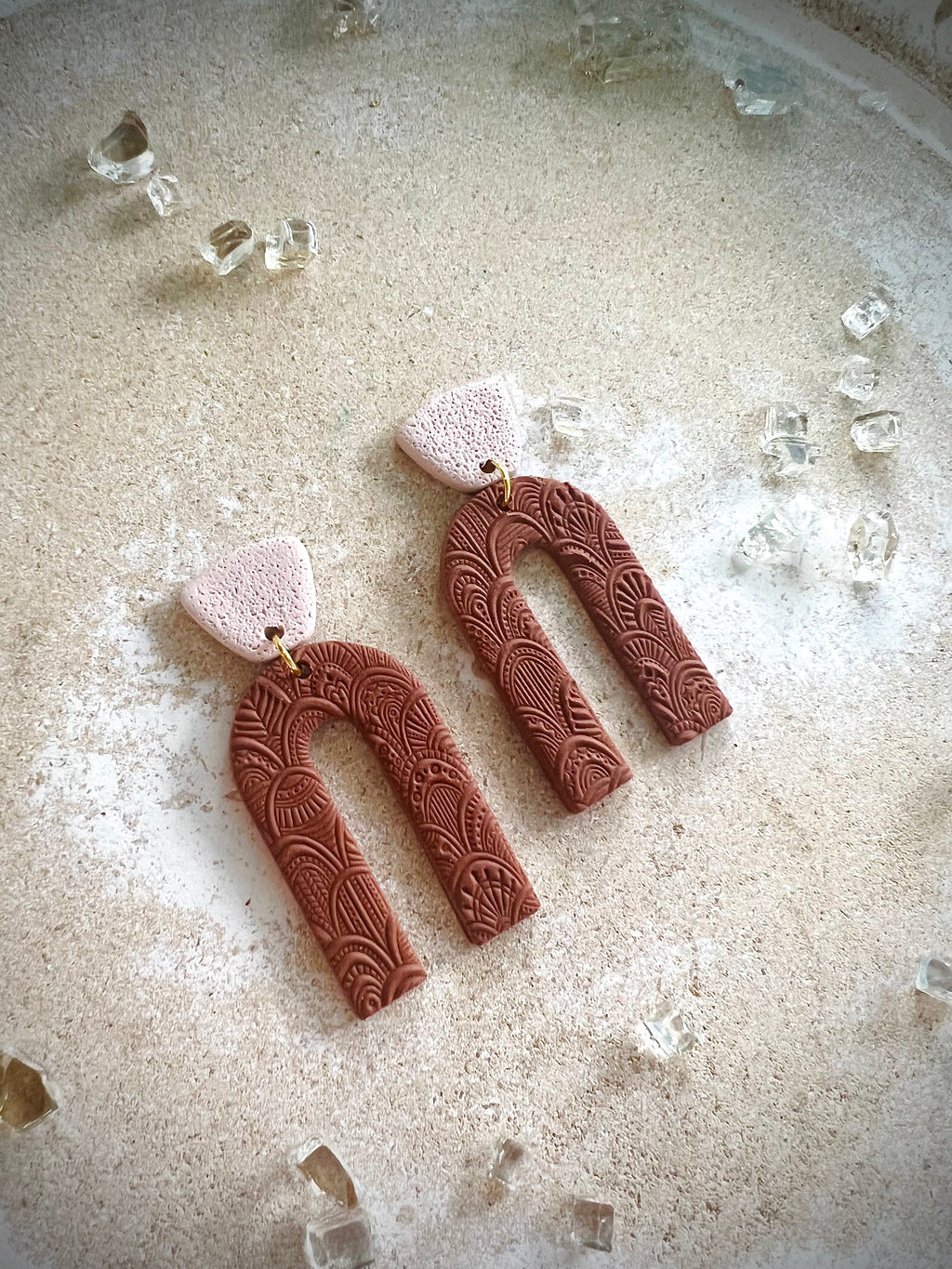 Boho textured arch dangle