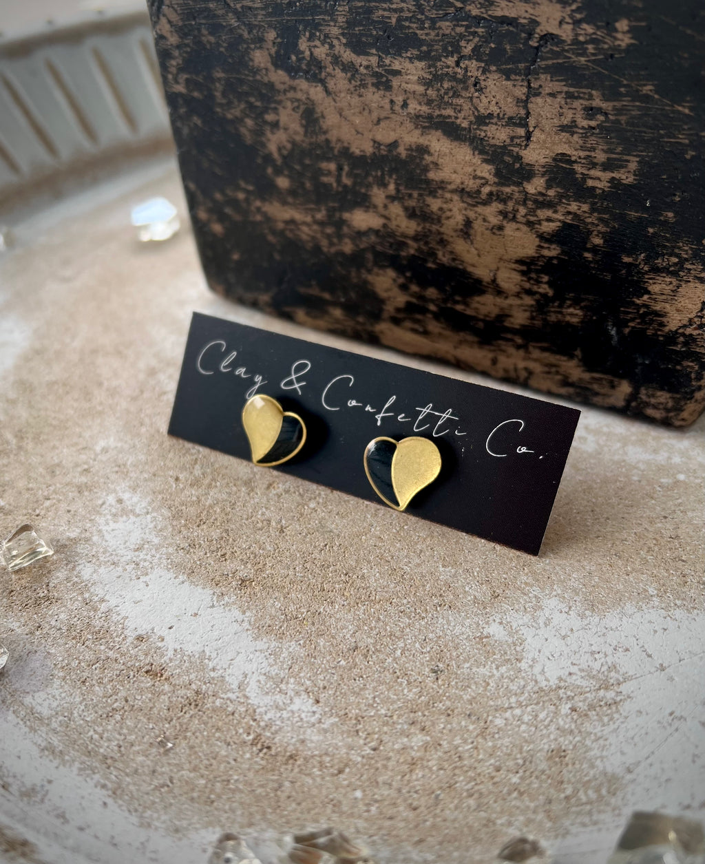 Brassy Classy Heart Stud Styles