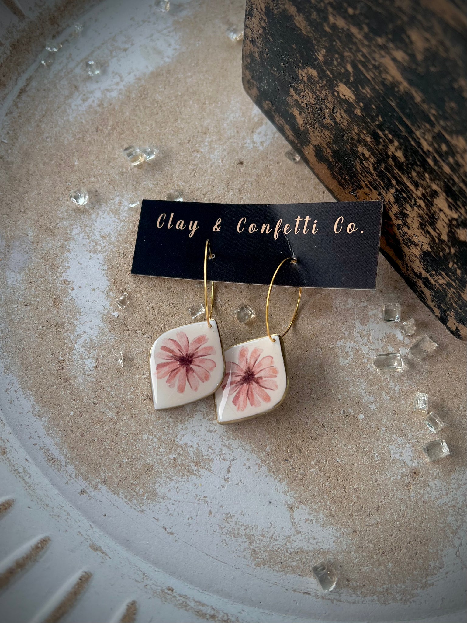 Soft and sweet  tear on gold hoop