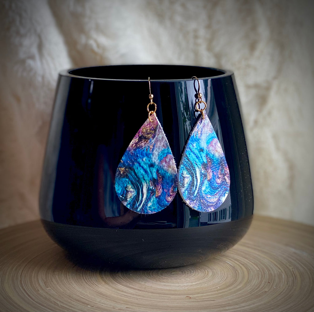 Galaxy leather dangle