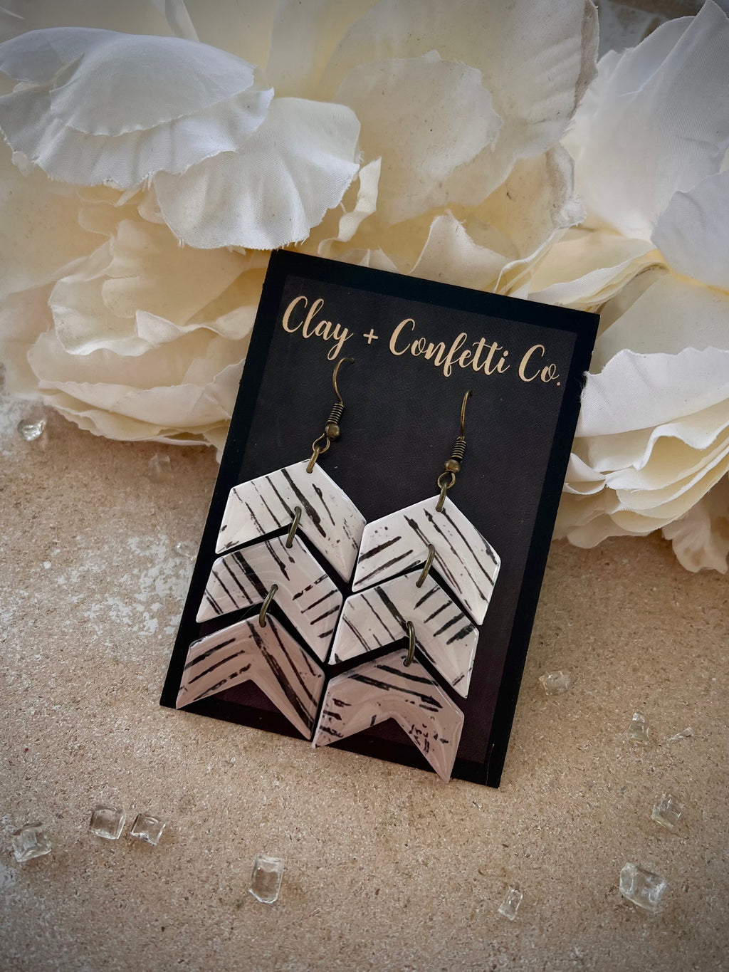 Neutral Boho Marked Arrow Dangle