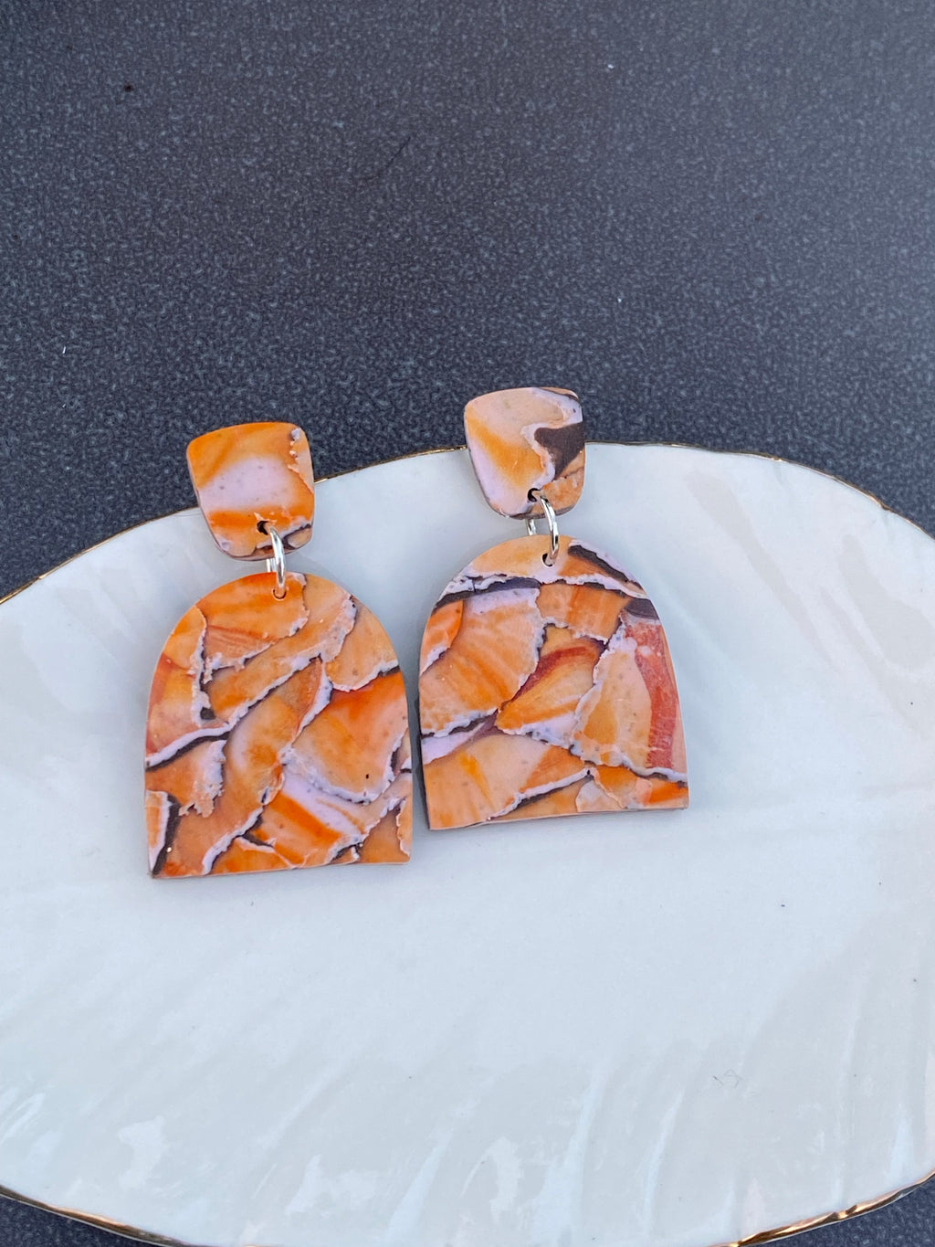 Orange water color dangle