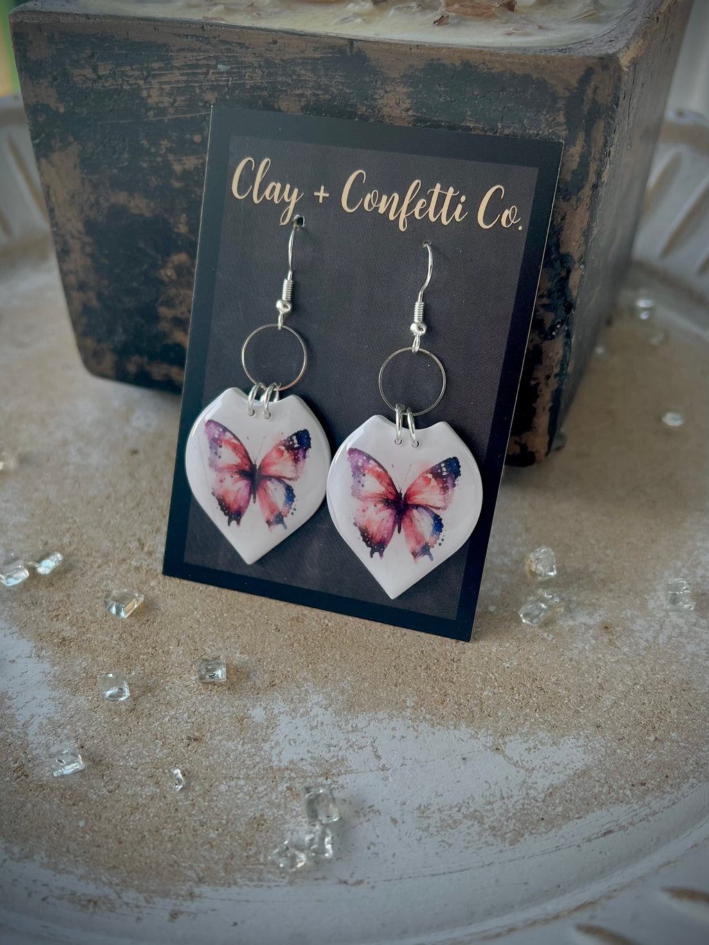 Watercolor butterfly Featherly dangle