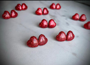 Red glitter hearts