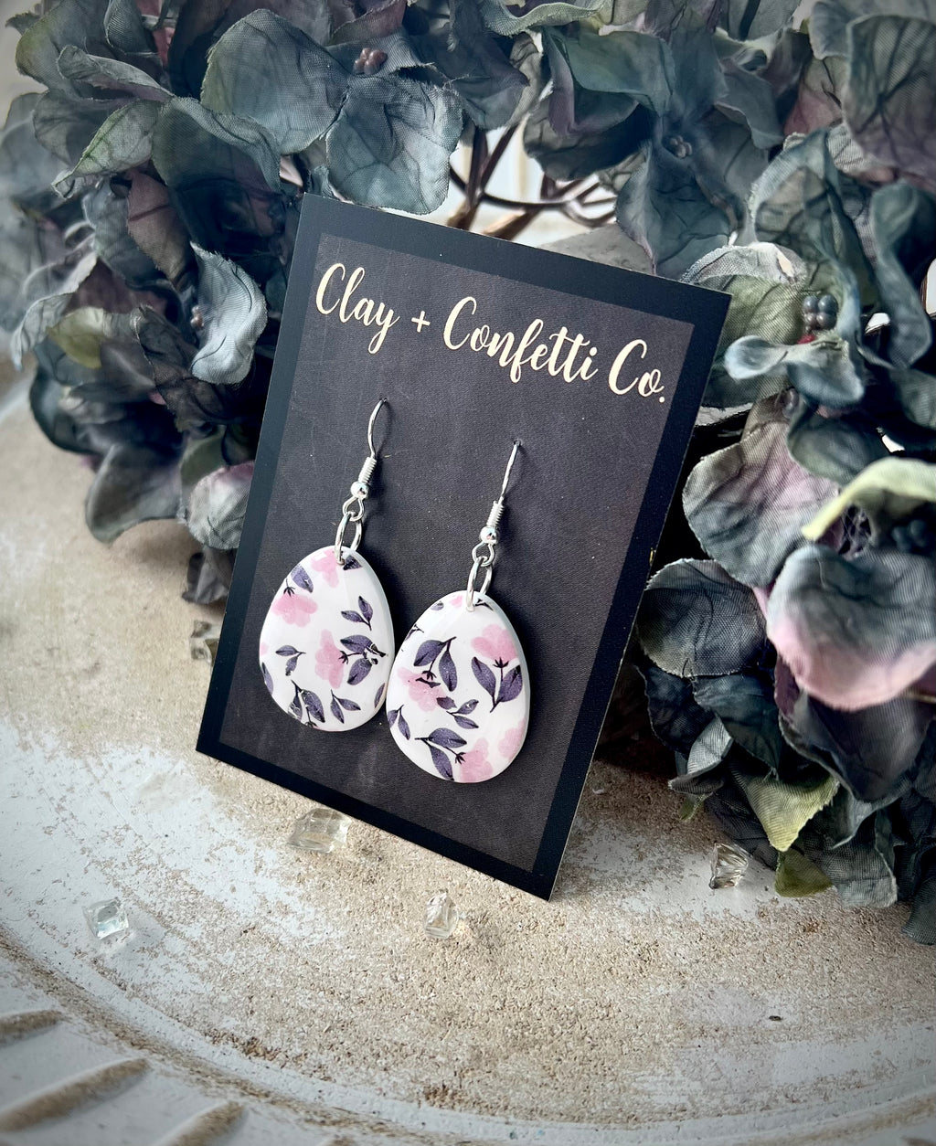 Blush contrast egg dangle