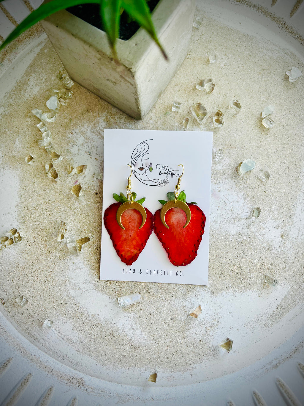 Strawberry moon dangle
