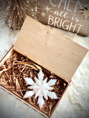 Resin pearlized gorgeous Snowflake with a box