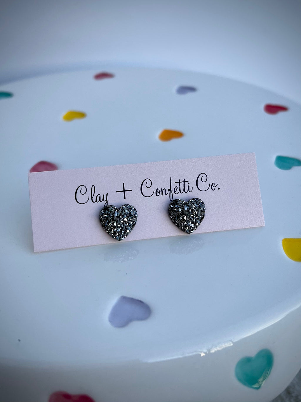 Gunmetal heart druzy