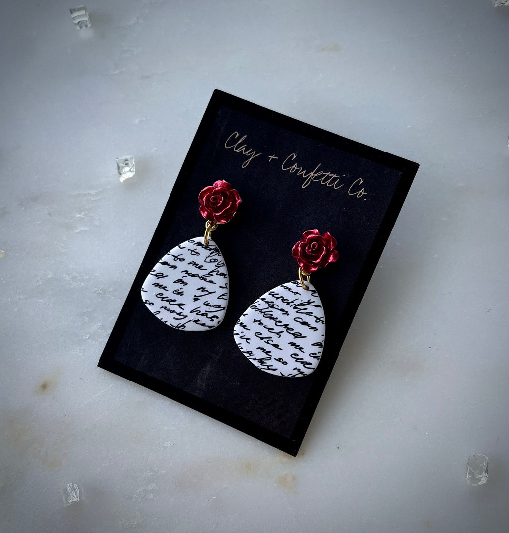 Roses and Love Letters Dangle