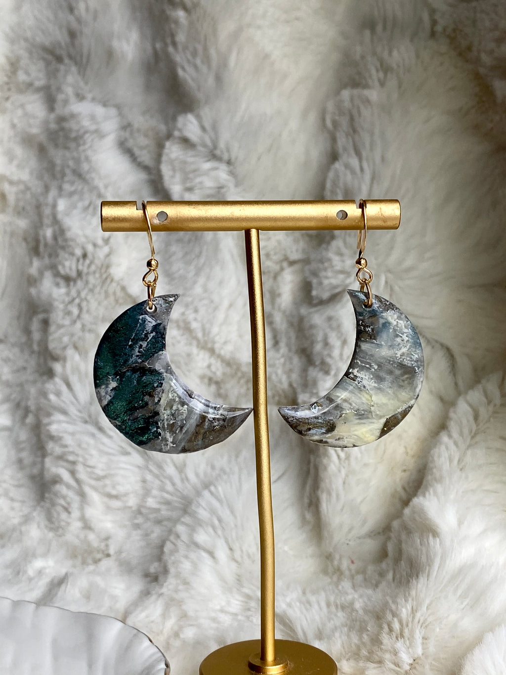 Mineral moon dangle