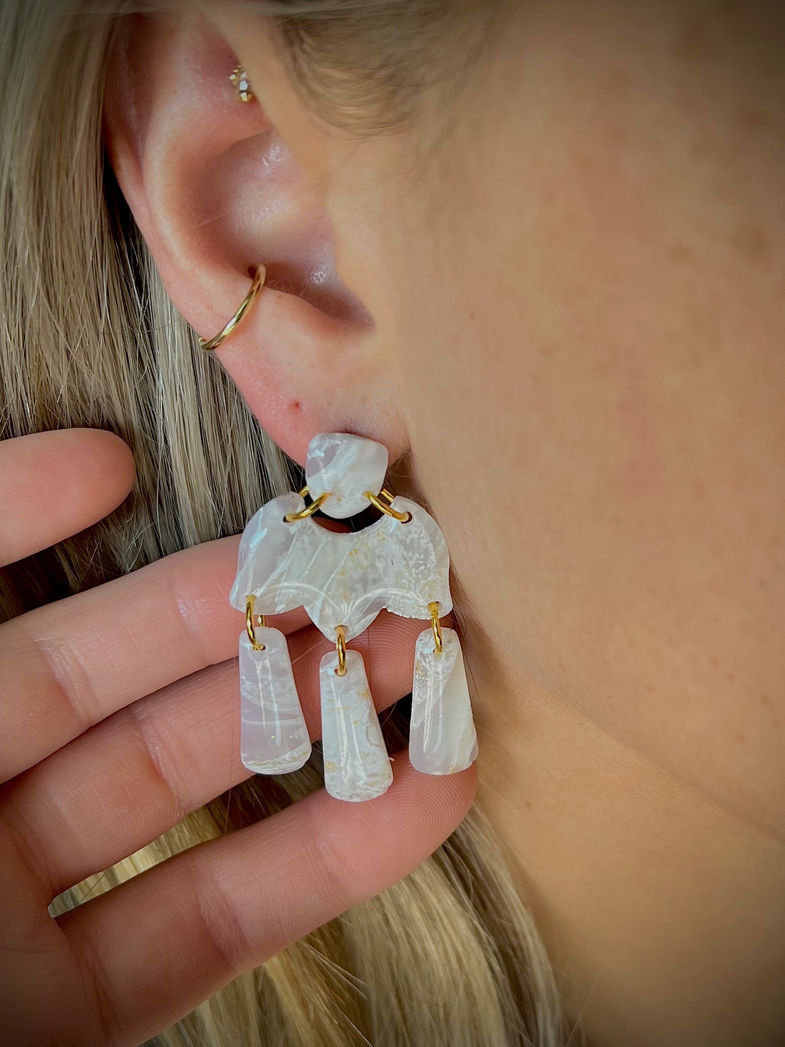 Gold translucent Molly dangle