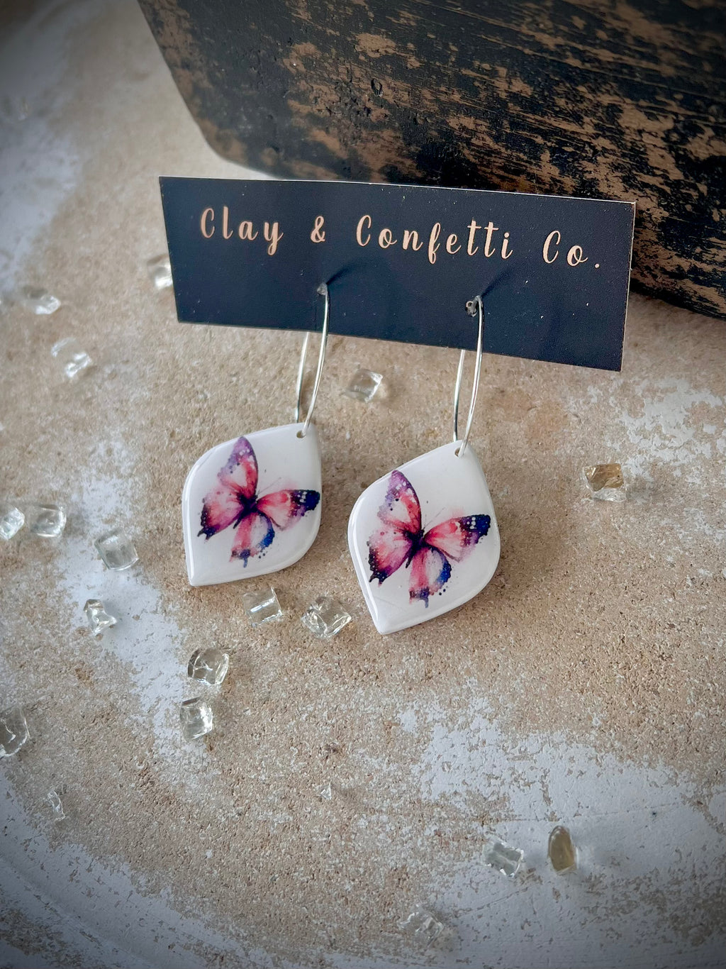 Watercolor butterfly on a hoop