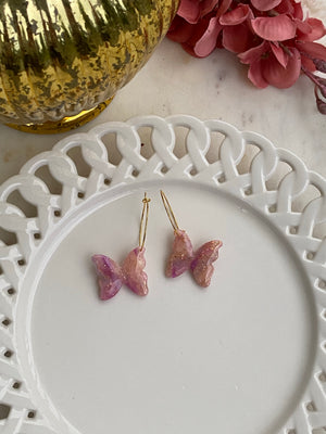 Rose butterfly hoop