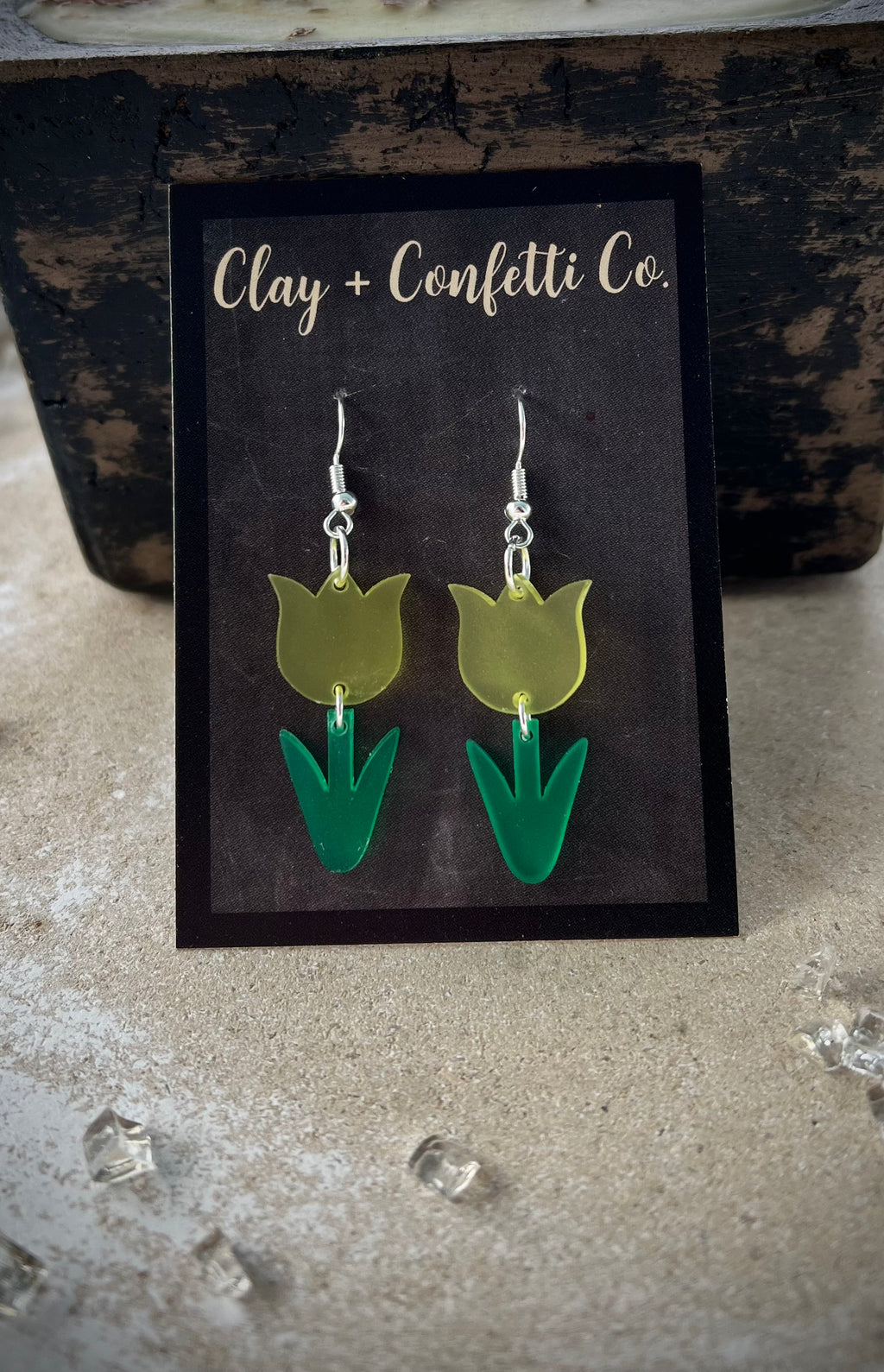 Frosted Yellow Acrylic Tulip