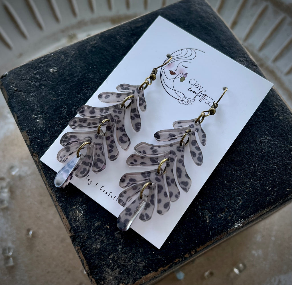 Fishbone Dangle in Leopard