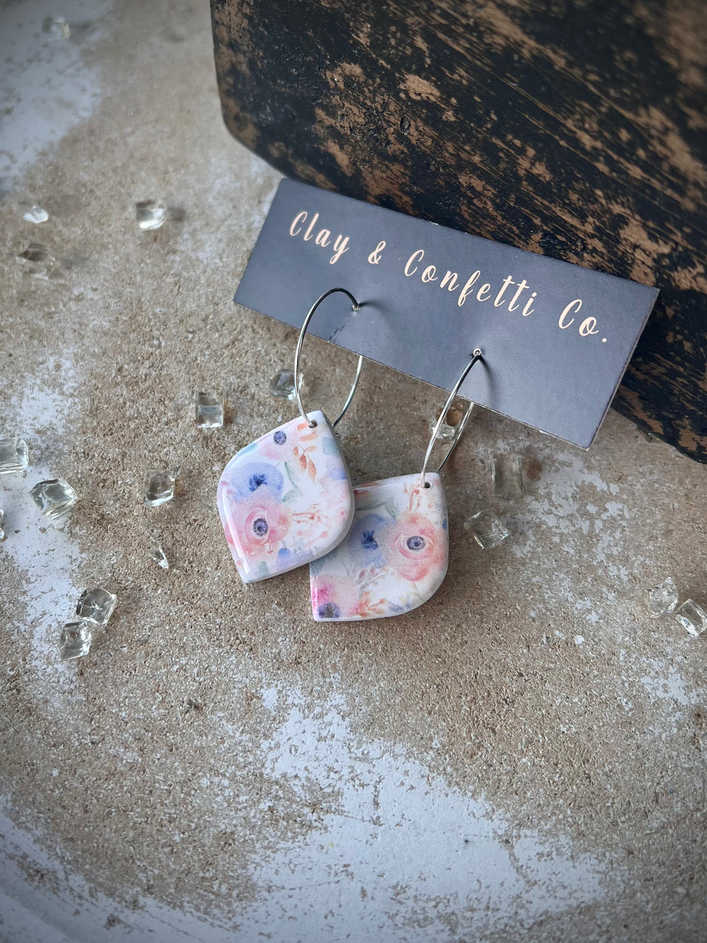 Pastel Featherly tear on a hoop