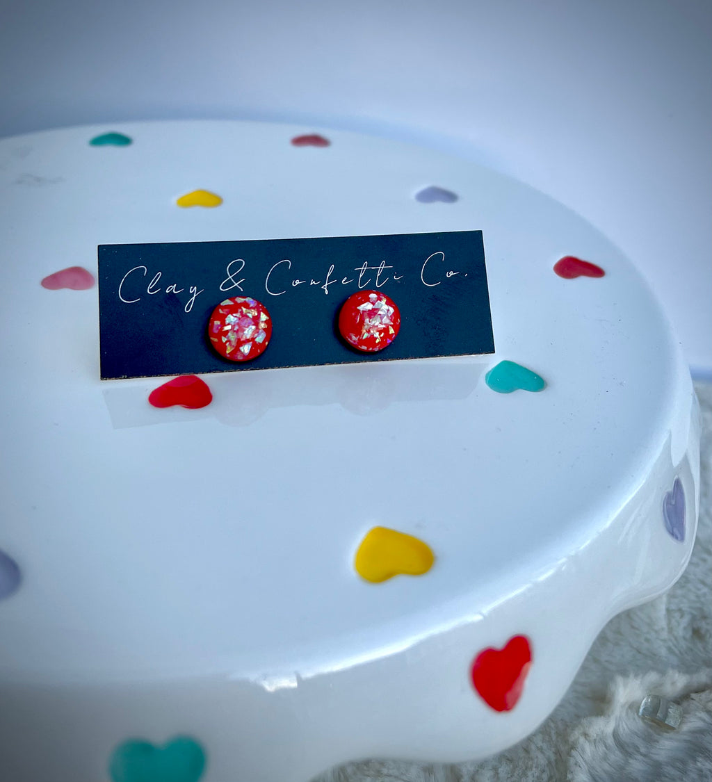 Red dome with silver fleck