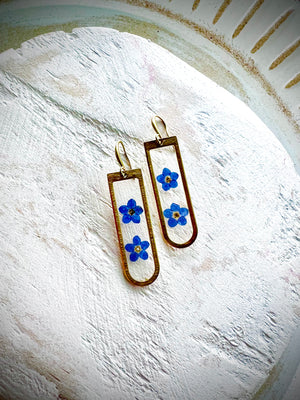 Better Together Duo: Blue Forget Me Not Drop Dangle