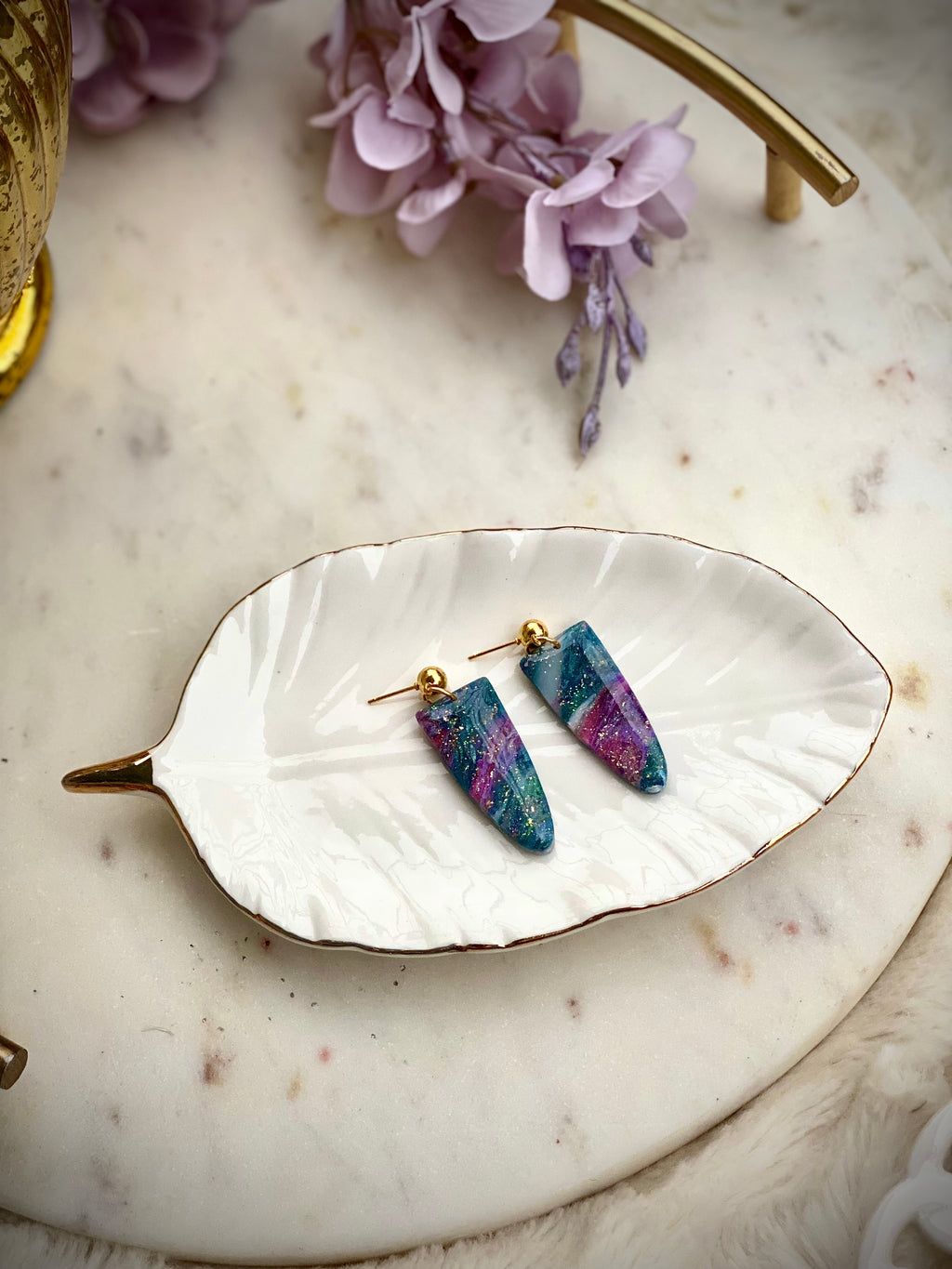 Blue purple bullet dangle